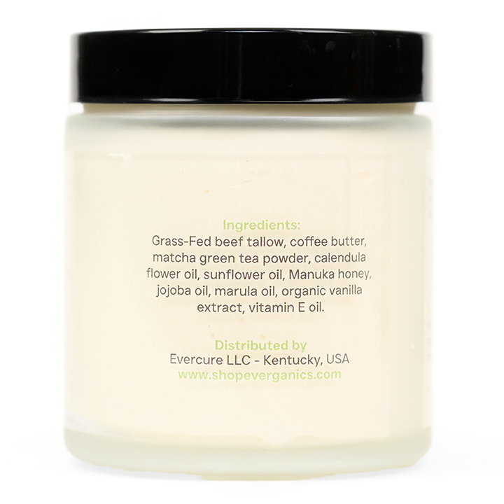 Organic Whipped Beef Tallow Balm - Matcha Infused